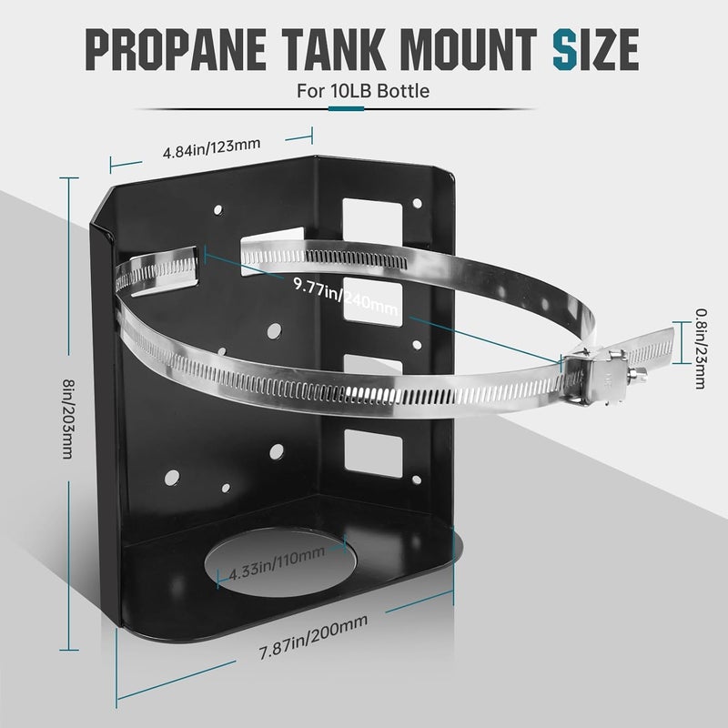 CROSSHIP Propane Tank Holder for 5lb Tanks - Heavy Duty Thickened Steel Mounting Bracket - Rust-Resistant and Weatherproof Design - Secure Propane Tank Bracket for Truck, Car, RV, Trailer, Jeep, Boat - Image 2